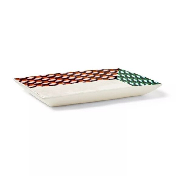 DVF for Target Arrow‎ Geo Stoneware Rectangle Serving Tray Diane Von Furstenberg - Picture 3 of 4